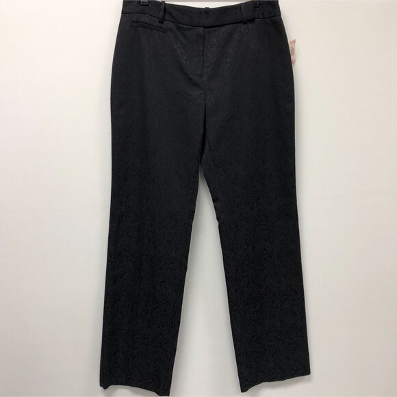 Charter Club Women's Pants Size 10 Black Floral Allison Fit Full Length NWT - Picture 1 of 6